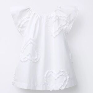 Zara Embroidered Heart Dress Size 3 NWT